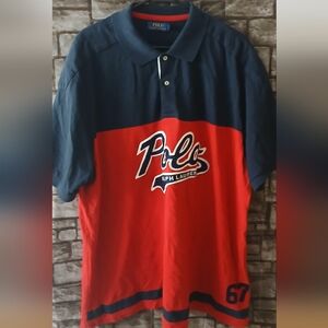 Polo by Ralph Lauren Men's Black and Red Polo Shirt